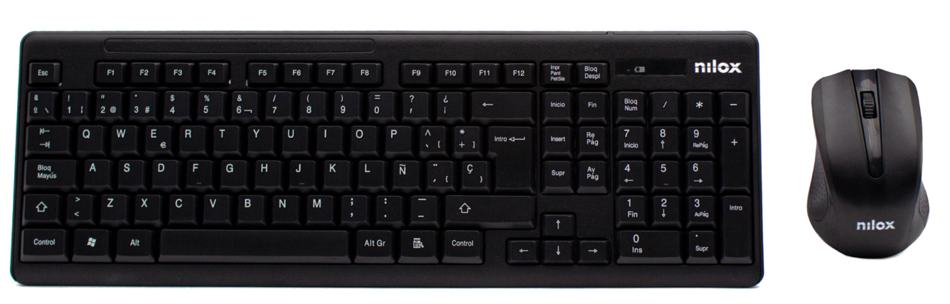 Nilox NXKMWE0001 keyboard Mouse included Universal RF Wireless QWERTY Spanish Black – image 1