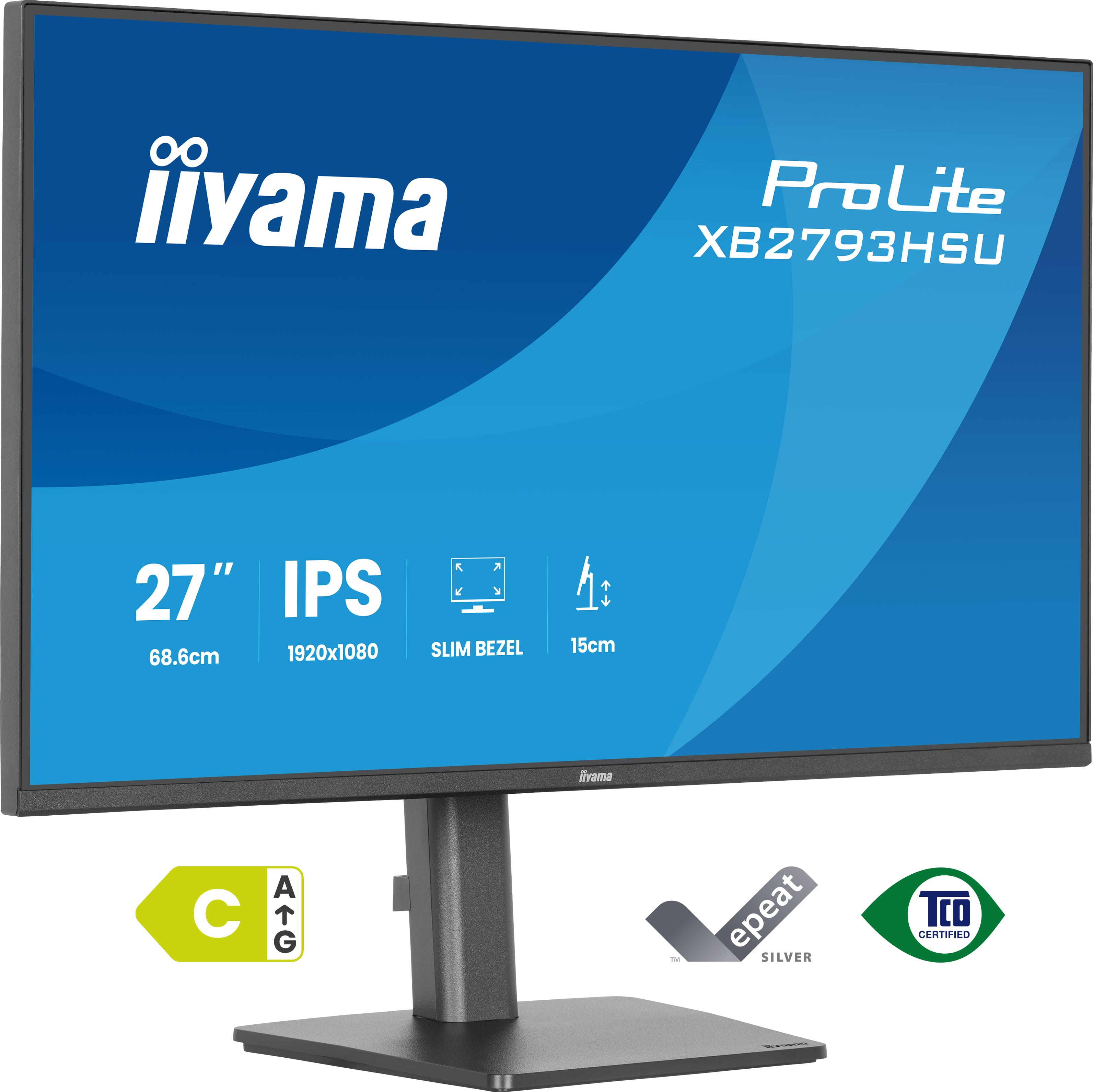 Iiyama XB2793HSU-B1 - LED monitor - 27" - 1920 x 1080 Full HD (1080p) @ 120 Hz - IPS - 350 cd/m� - 1500:1 - 1 ms - HDMI, DisplayPort - speakers - matte, black