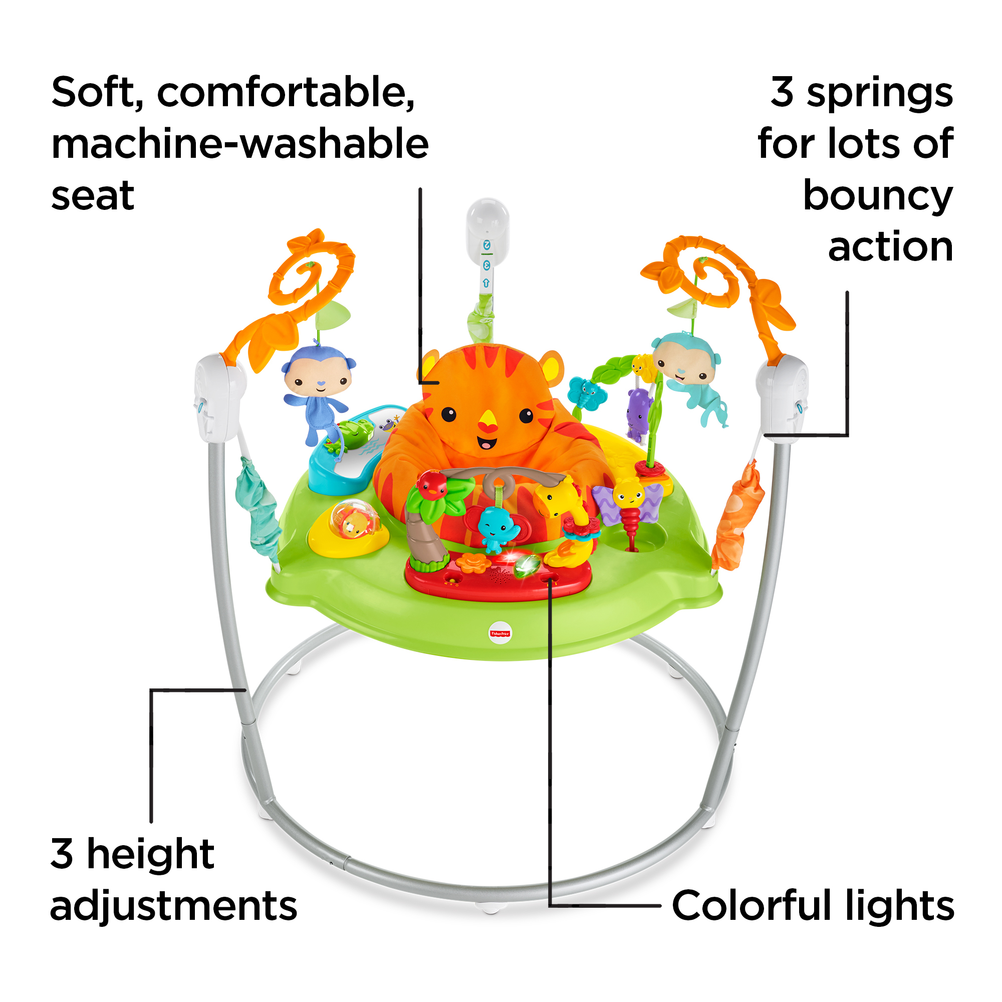 صورة جهاز فيشر برايس Roarin' Rainforest Jumperoo - متعدد الألوان