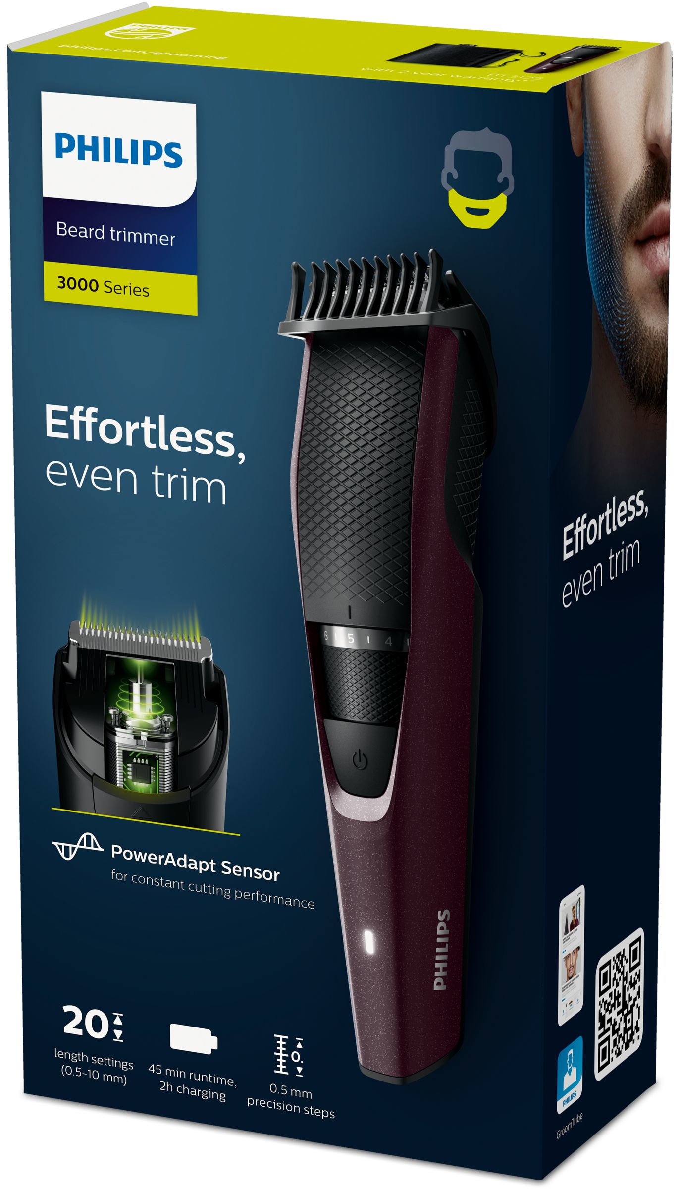 Philips BEARDTRIMMER Series 3000 BT3125/15 beard trimmer AC/Battery 20 – image 2
