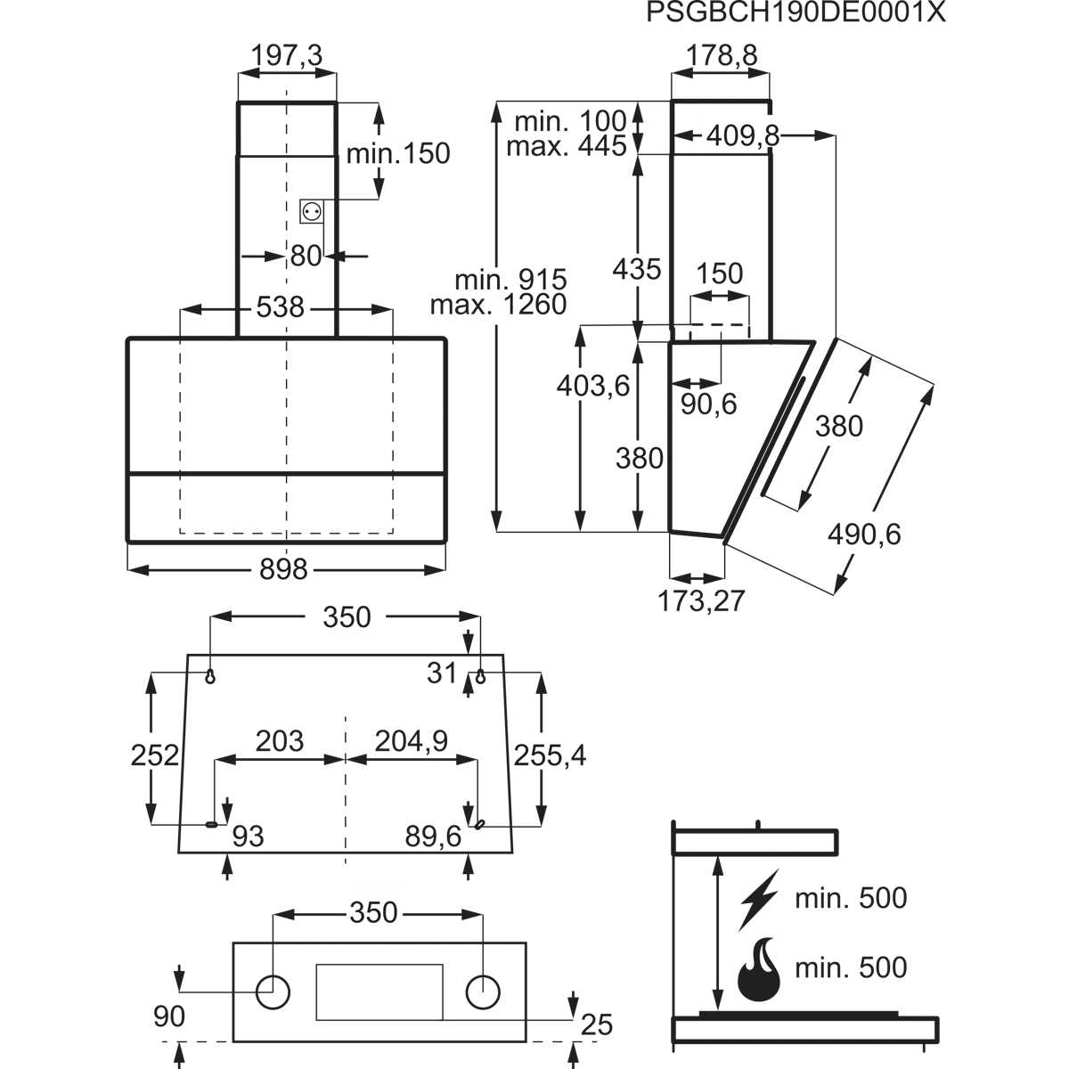 Electrolux LFV619Z Wall-mounted Black 600 m³/h – image 4