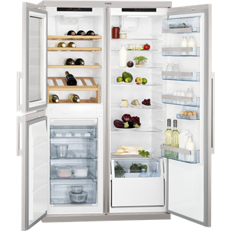 AEG S95800XTM0 side-by-side refrigerator Freestanding Stainless steel