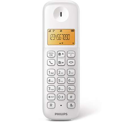 Philips D1301WG/BR telephone DECT telephone Caller ID Black, White