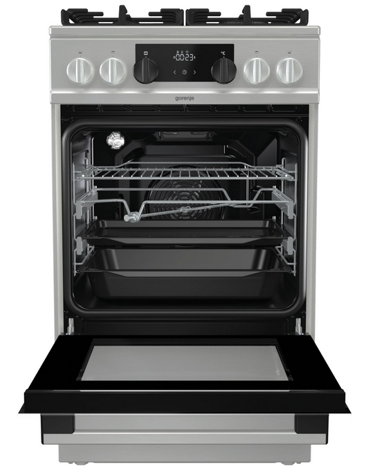Gorenje KC5355XV cooker Freestanding cooker Gas Black, Stainless steel – image 3