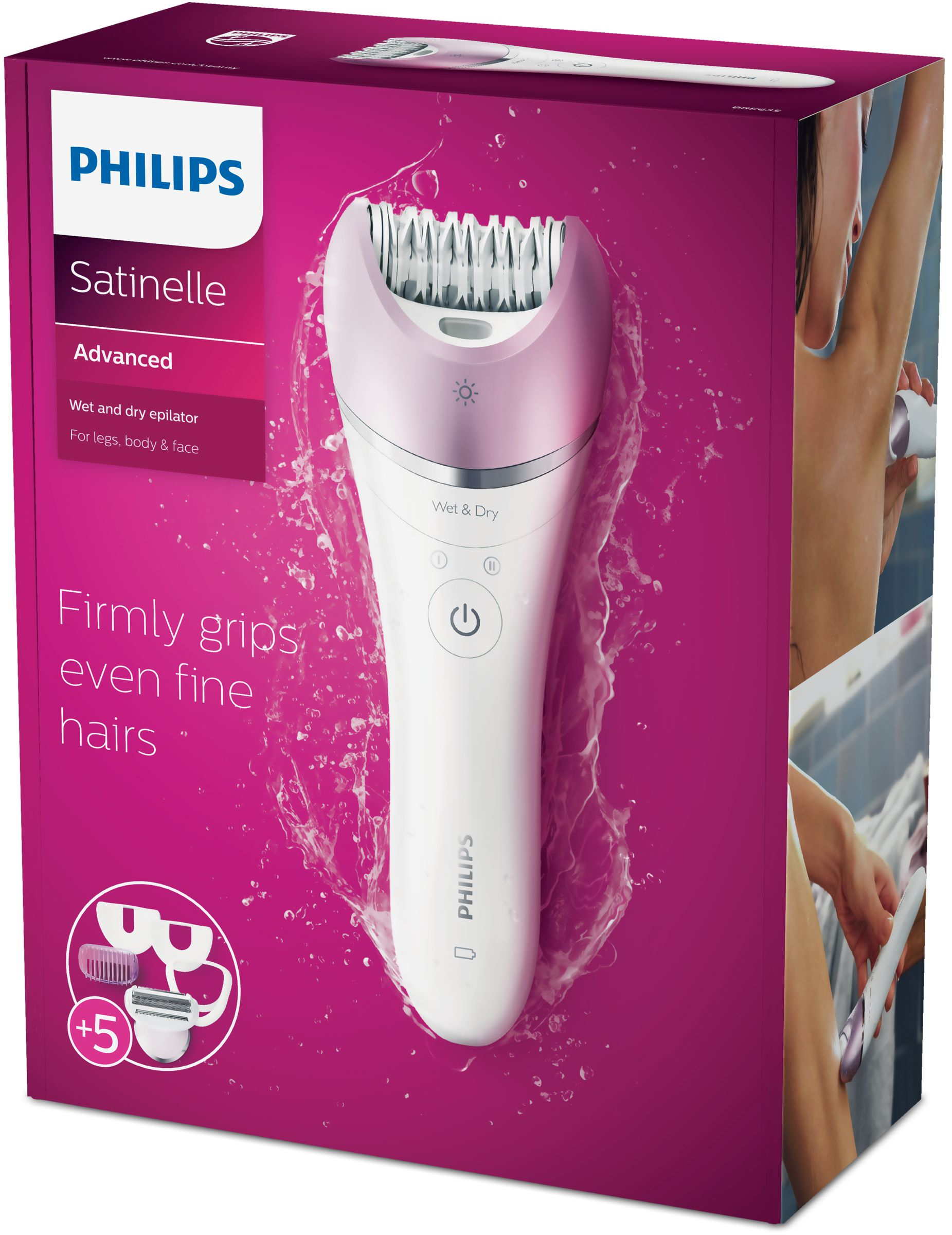 Philips Satinelle Advanced BRE635/50 epilator 32 tweezers Purple, White – image 2