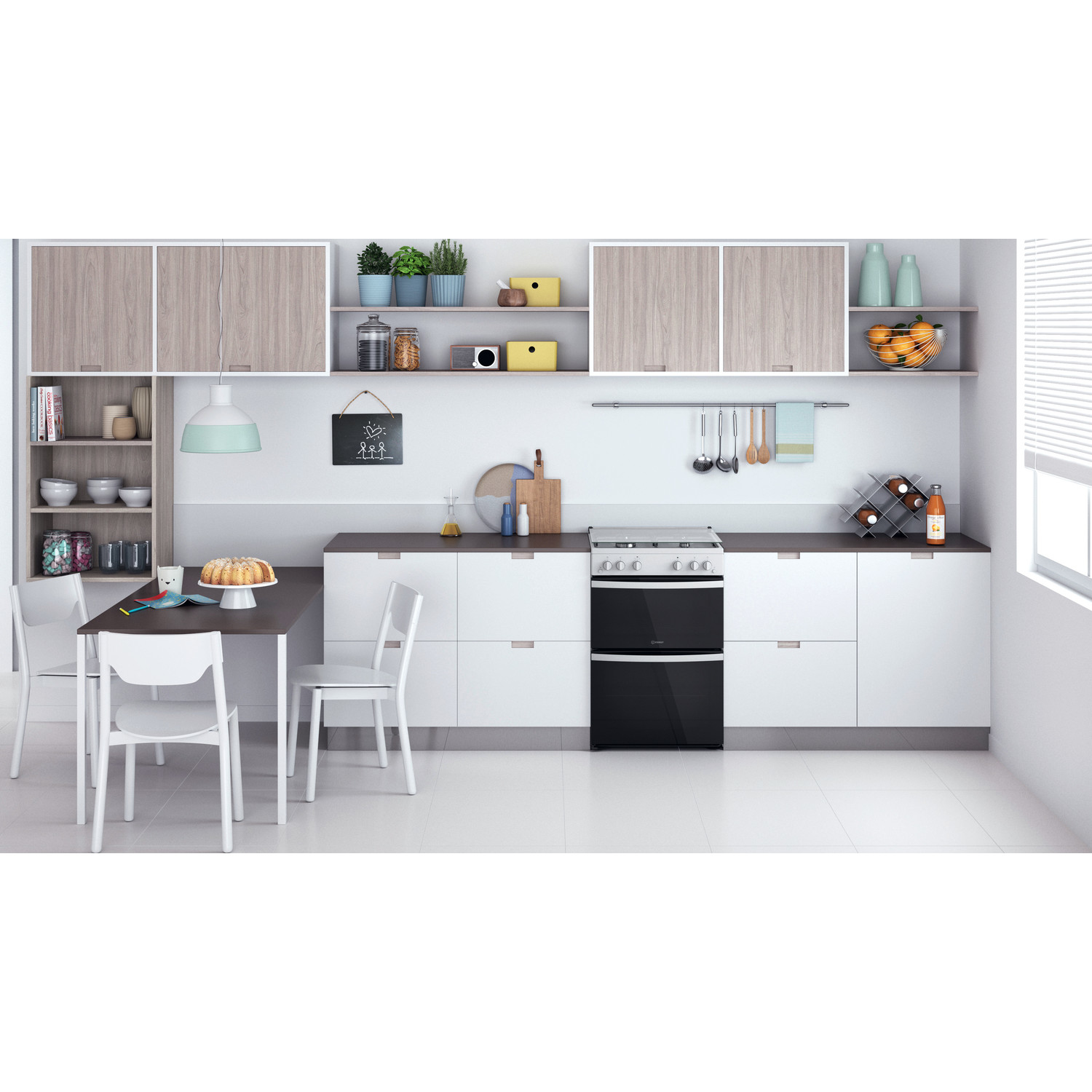 Indesit ID67G0MCW/UK cooker Freestanding cooker Gas White – image 8