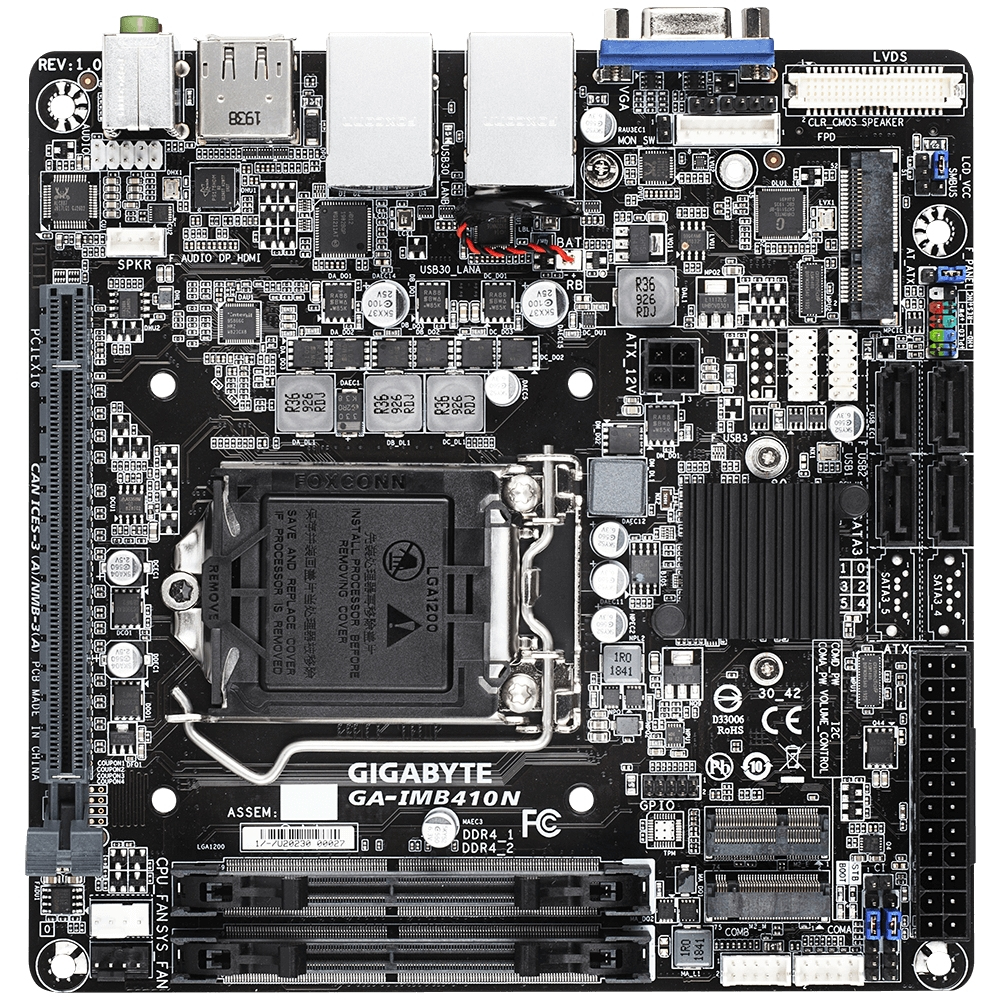 GIGABYTE GA-IMB410N motherboard Intel H410 LGA 1200 (Socket H5) mini ITX – image 1