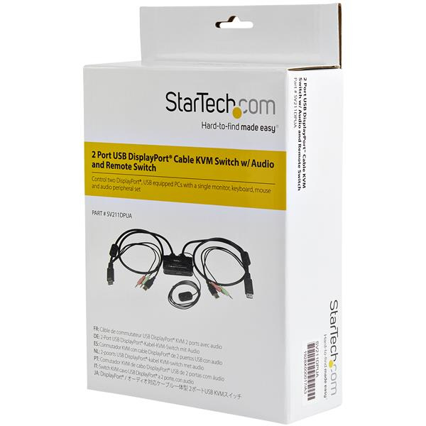 StarTech.com 2 Port USB DisplayPort Cable KVM Switch w/ Audio and Remote Switch - USB Powered – image 7
