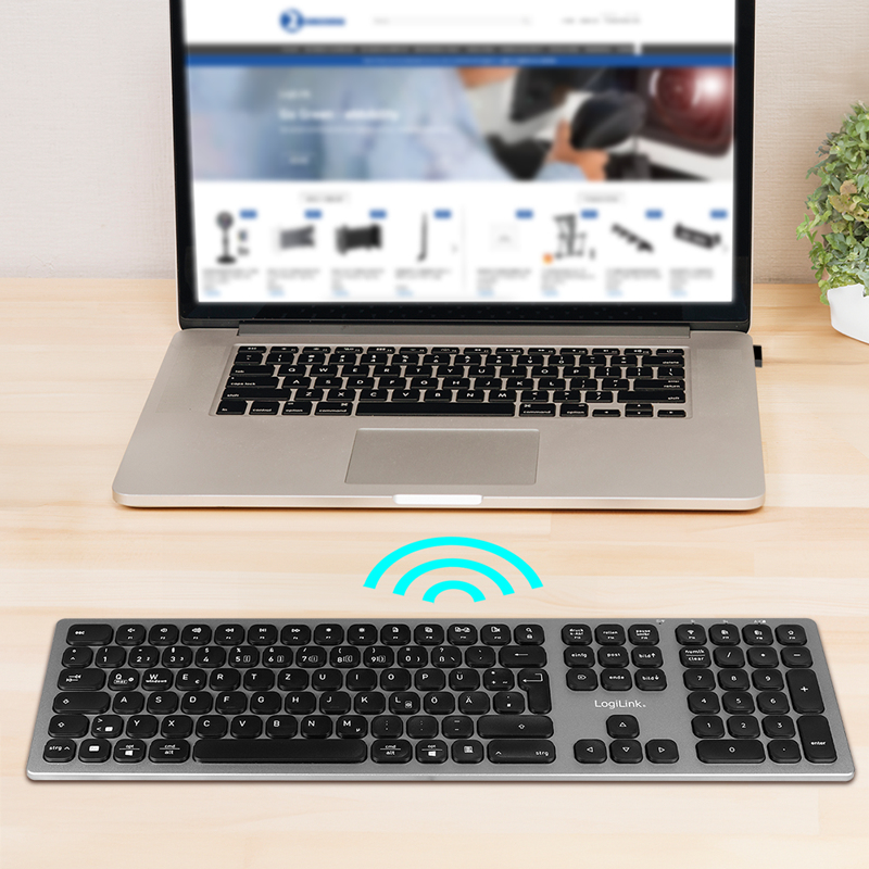 LogiLink ID0213 keyboard Home/Office RF Wireless + Bluetooth QWERTZ German Grey – image 8