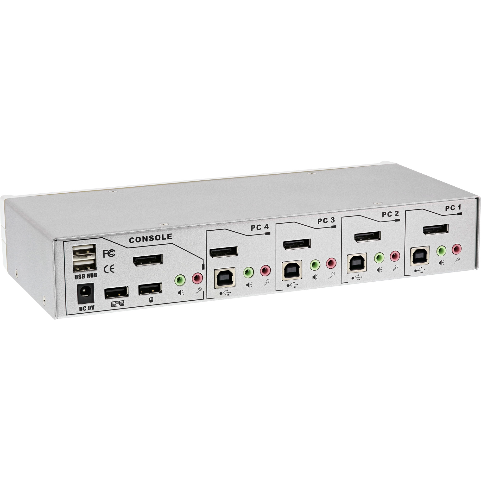 InLine Desktop KVM Switch, 4-port, DisplayPort 1.2, 4K, USB 2.0, Audio – image 2