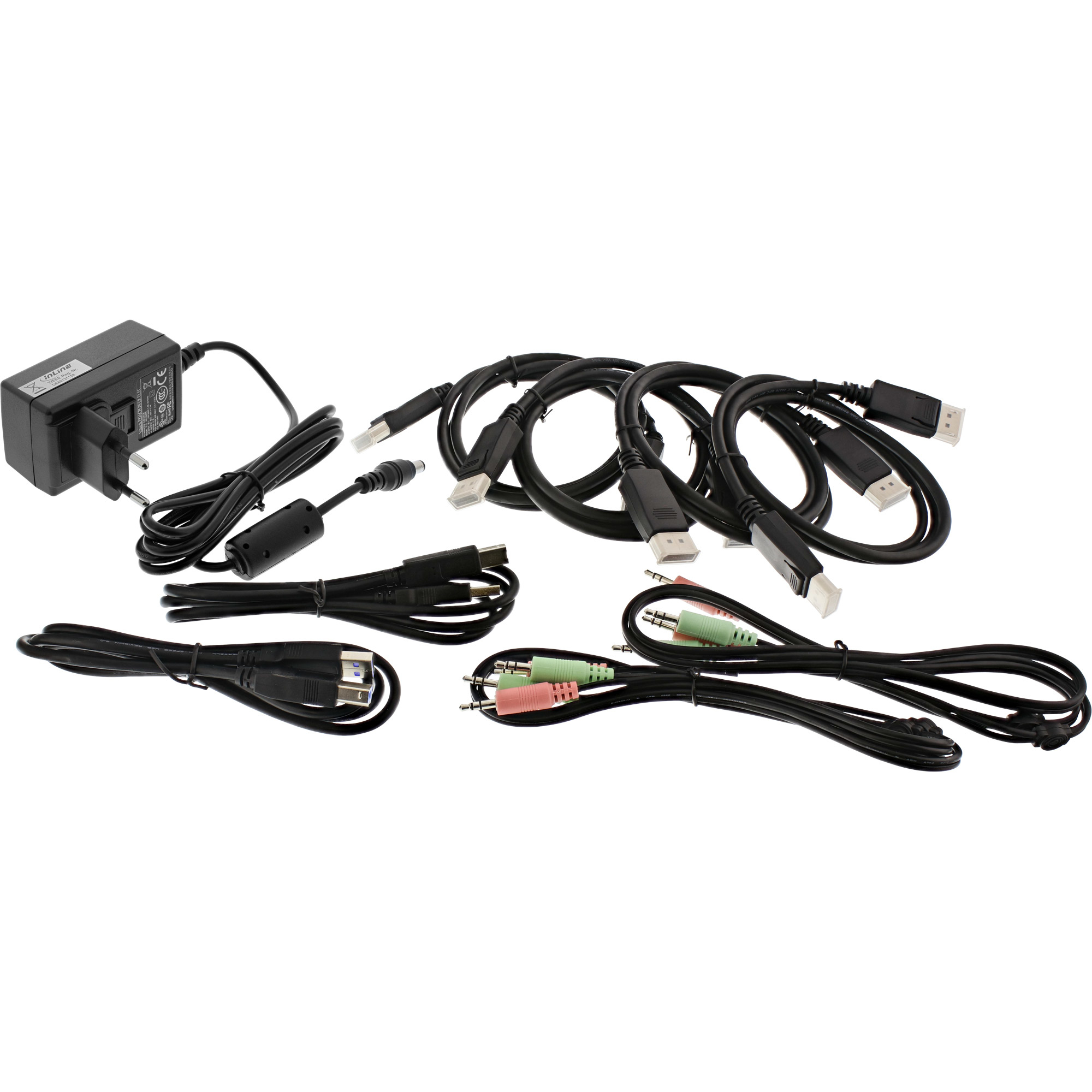 InLine KVM Desktop Switch, 2-port, Dual Monitor DP 1.2, 4K, USB 3.0, Audio – image 3
