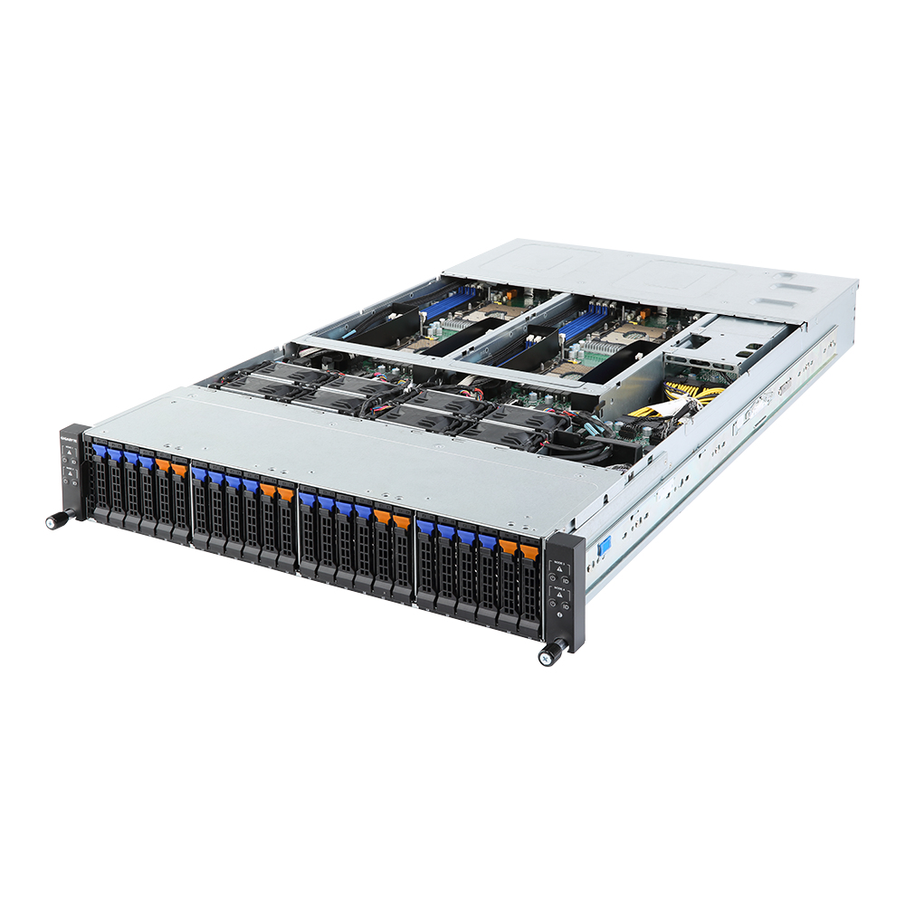 GIGABYTE H261-N80 Intel® C621 LGA 3647 (Socket P) Rack (2U) Black, Grey – image 2