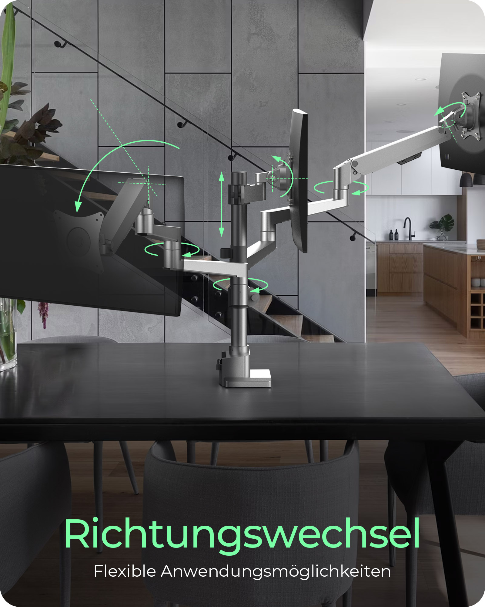 Monitorständer IcyBox 3 Monitore mit Tischhalterung