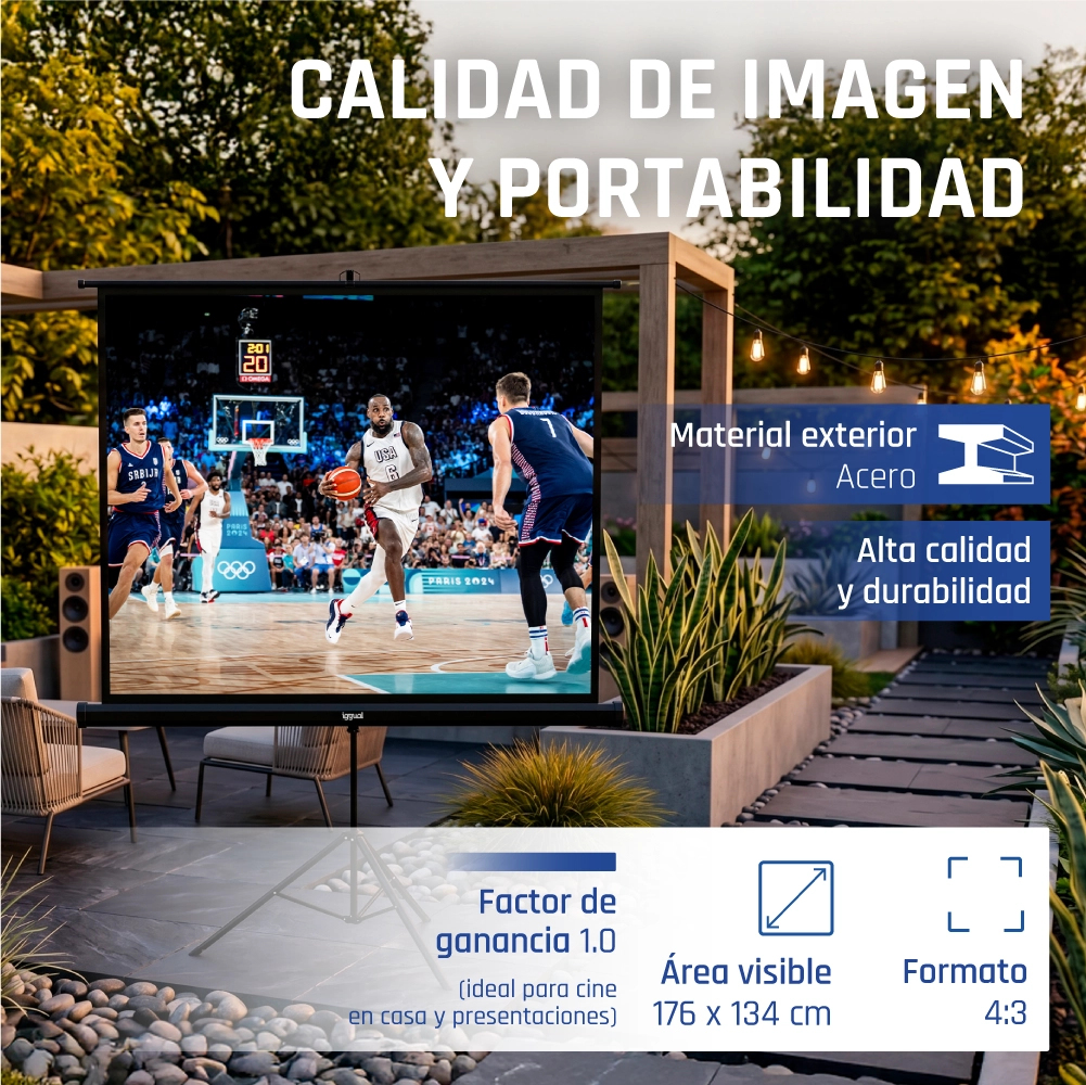 iggual PSITS176 projection screen 2.13 m (84") 4:3 – image 3