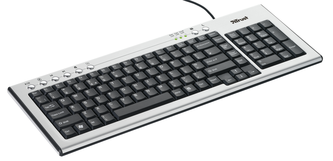 Trust Slimline Keyboard Aluminium KB-1800S