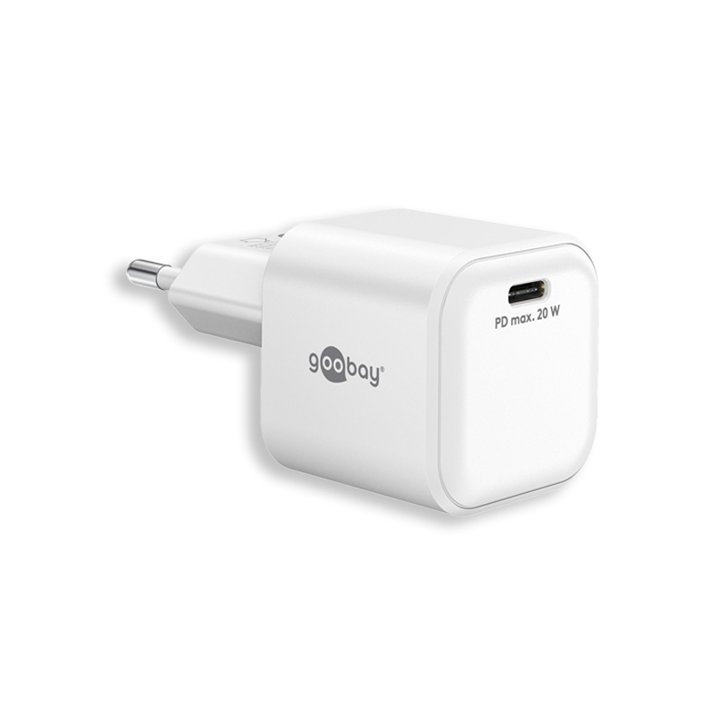 Tolerate USB-C PD GaN FAST CHARGER NANO (20W) POWERED BY GOOBAY WHITE – image 1