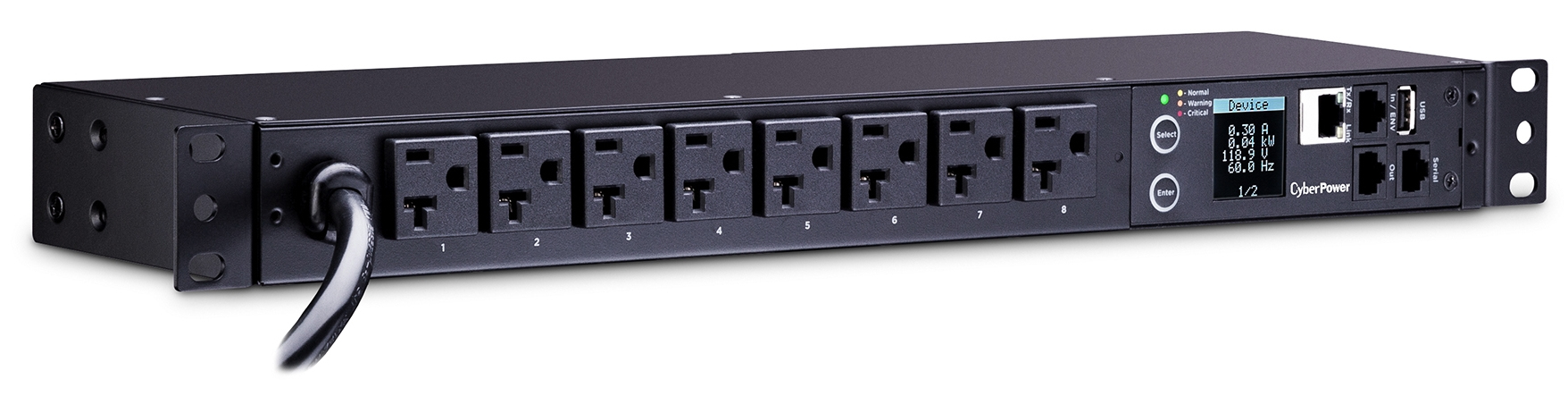 CyberPower PDU31002 power distribution unit (PDU) 8 AC outlet(s) 1U Black – image 1