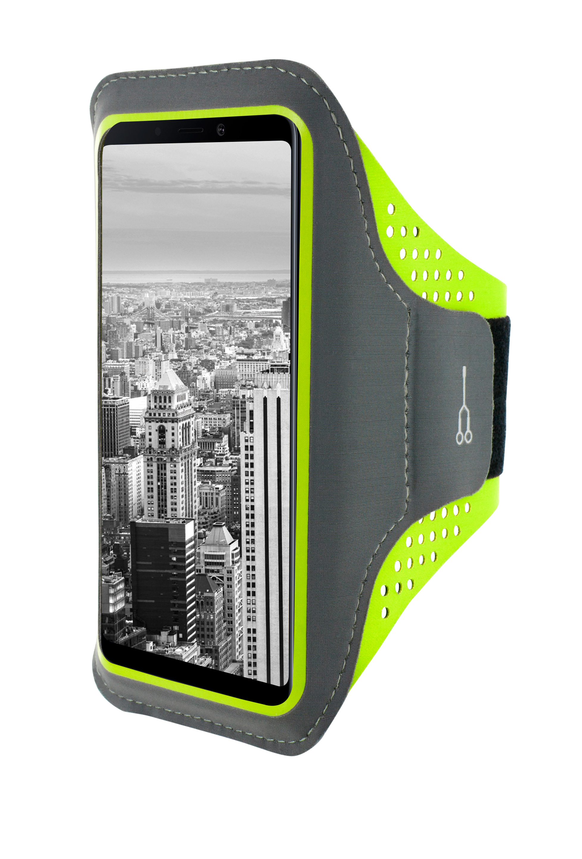 Mobiparts Comfort Fit Sport Armband Samsung Galaxy A9 (2018) Neon Green