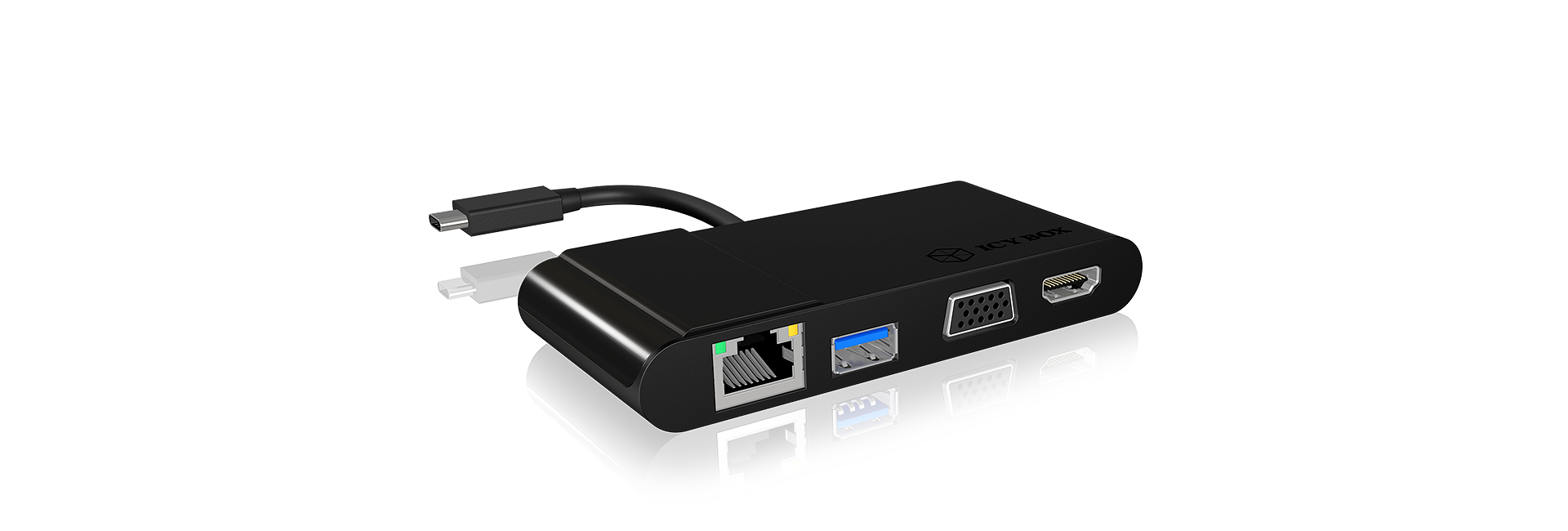 ICY BOX IB-DK403-C Wired USB 3.2 Gen 1 (3.1 Gen 1) Type-C Black