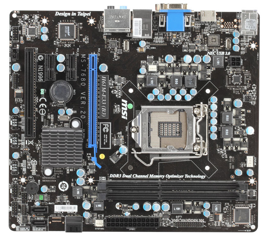 MSI H61M-E33 (B3) Intel® H61 LGA 1155 (Socket H2) micro ATX image 2