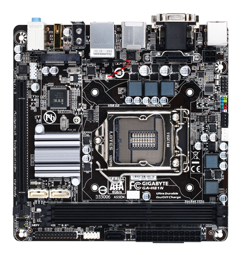 GIGABYTE GA-H81N motherboard Intel® H81 LGA 1150 (Socket H3) mini ITX – image 1