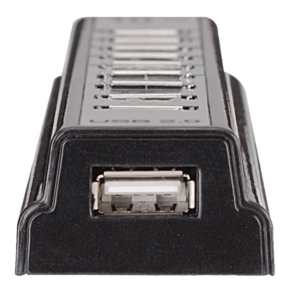 Manhattan USB-A 10-Port Desktop Hub, 10x USB-A Ports, 480 Mbps (USB 2.0), Powered via USB or external power supply (not included) for increased power to connect – image 4