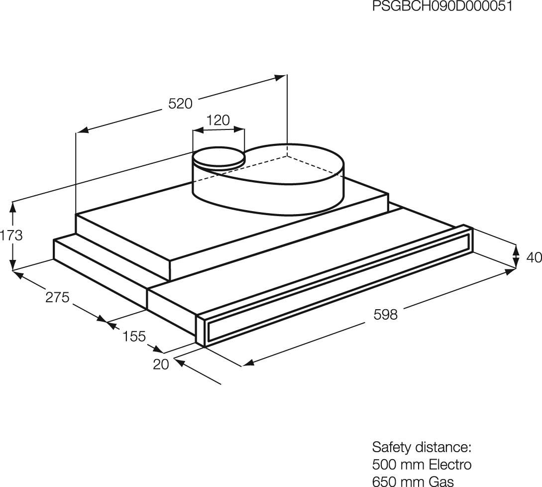 AEG DF4160-ML Semi built-in (pull out) Grey 250 m³/h – image 2