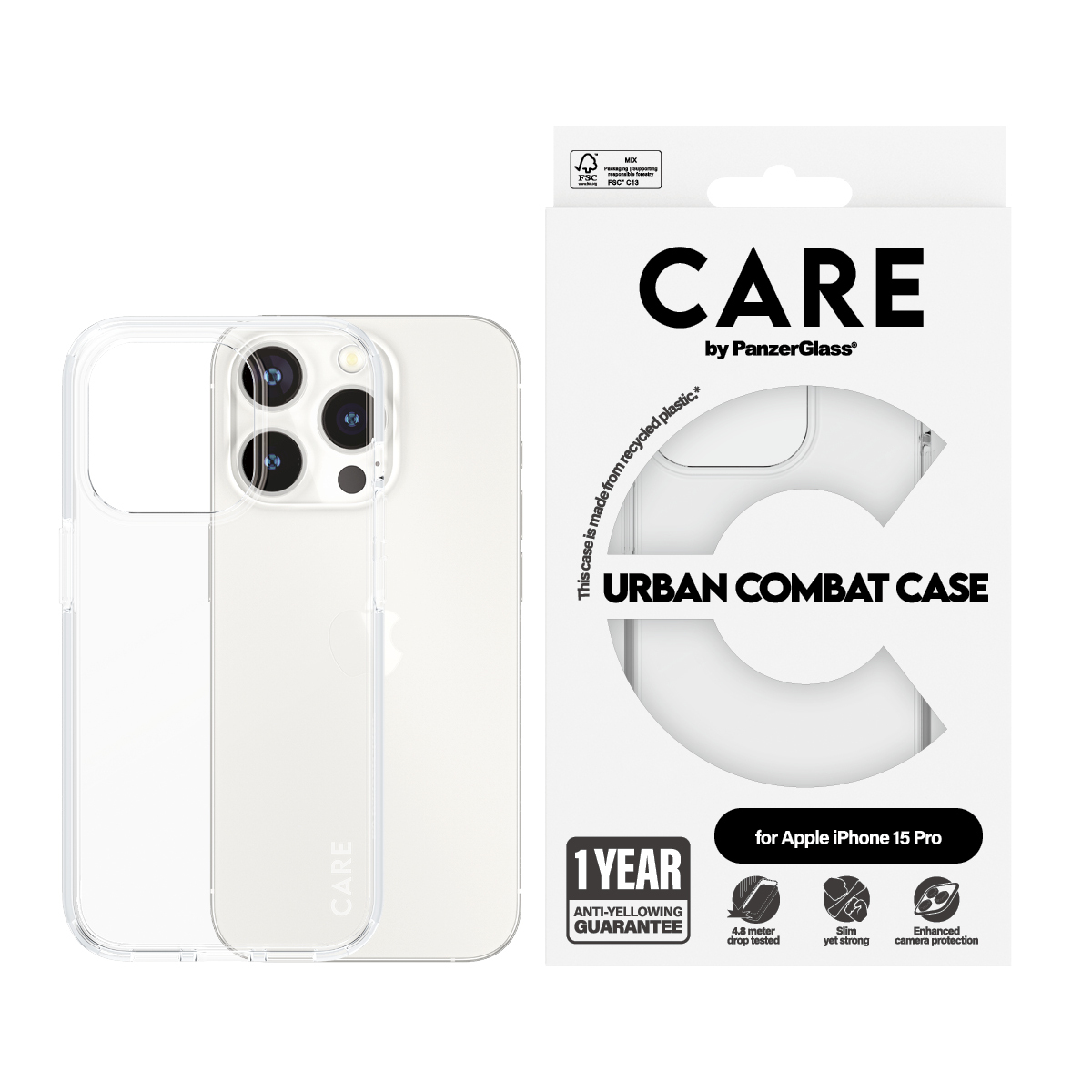 PanzerGlass CARE™ by PanzerGlass® Urban Combat Case Transparent iPhone 15 Pro – image 2