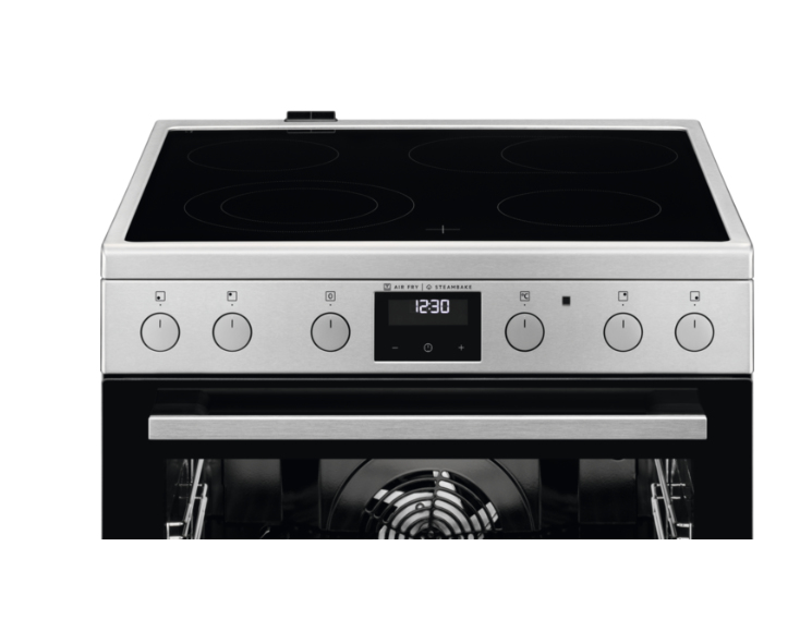 AEG CCB6647ABM cooker Freestanding cooker Electric Ceramic hob Black, Stainless steel – image 2
