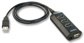 Lindy 42619 interface hub 480 Mbit/s Black