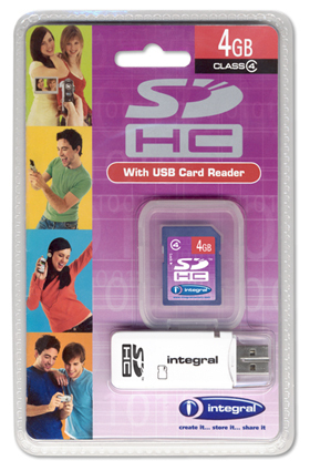 Integral 4GB microSDHC Card + card reader
