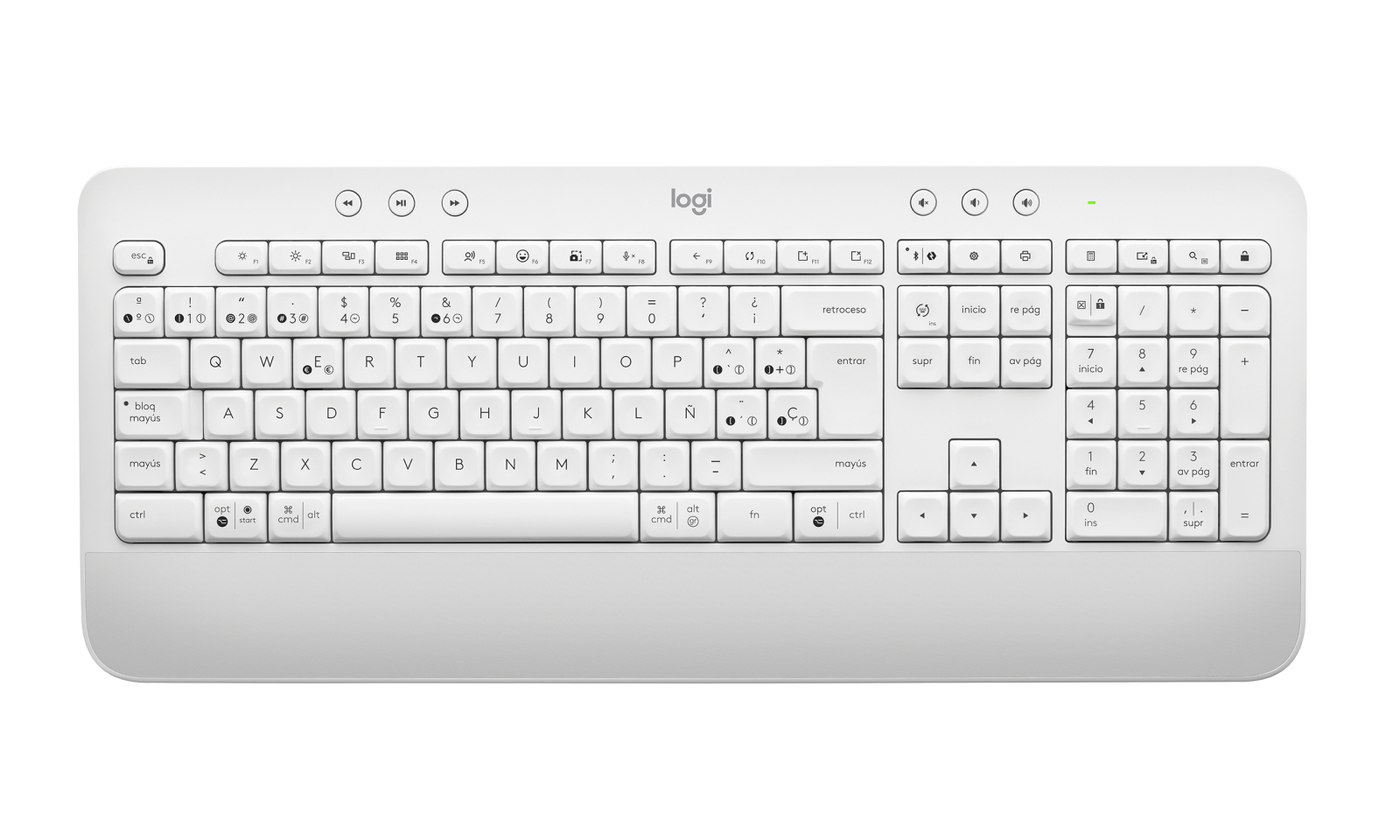 Teclado Logitech Signature K650 - Inalámbrico - Español - Blanco - 920-010964