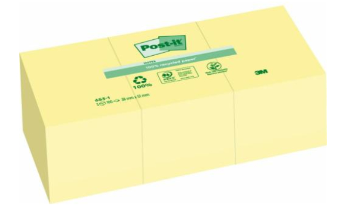 3M 7100172760 أوراق لاصقة صفراء مستطيلة 38 مم × 51 مم 100 ورقة/دفتر 12 دفتر/عبوة