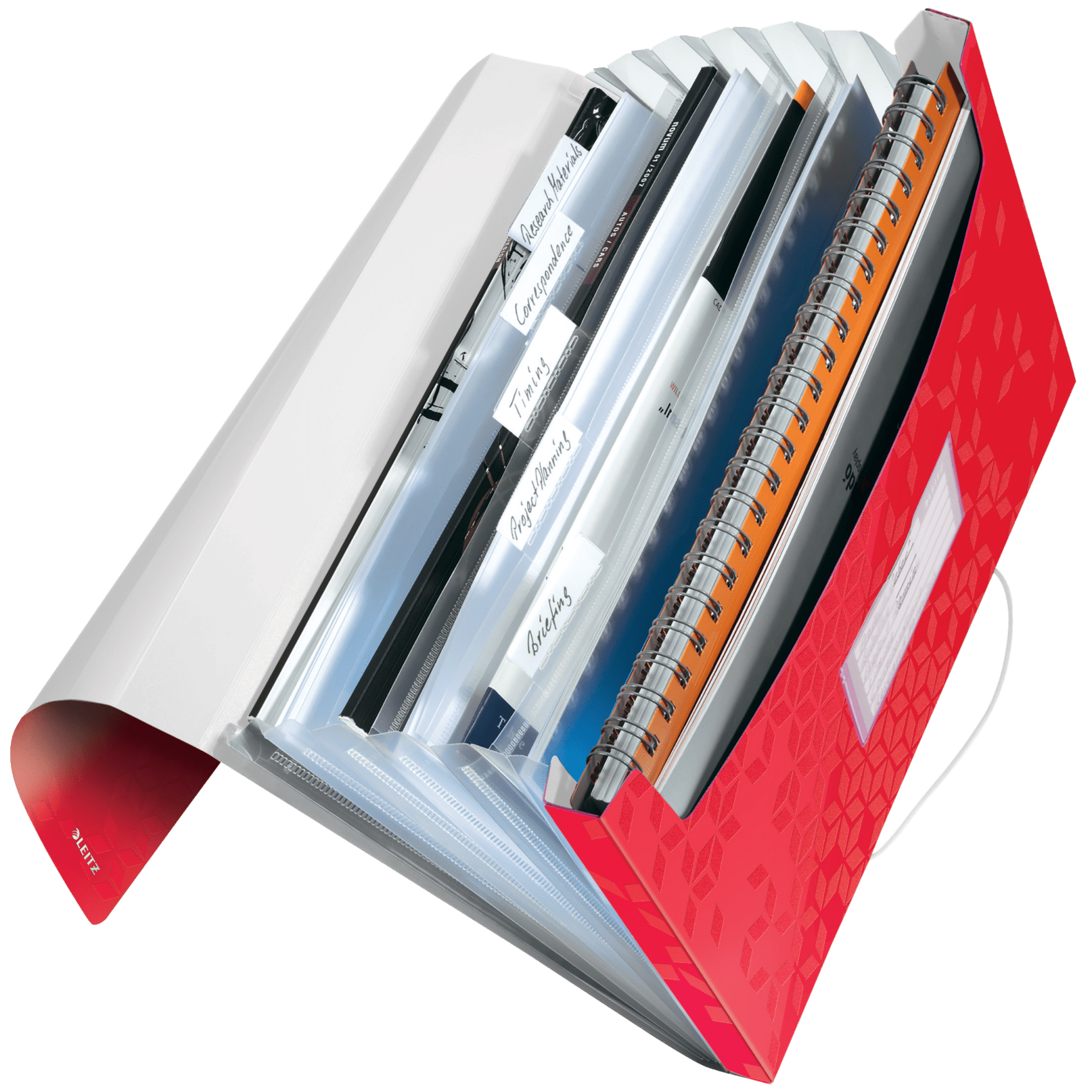 ملف Leitz Project File WOW PP المغلف A4 أحمر بولي بروبلين 254 مم × 330 مم