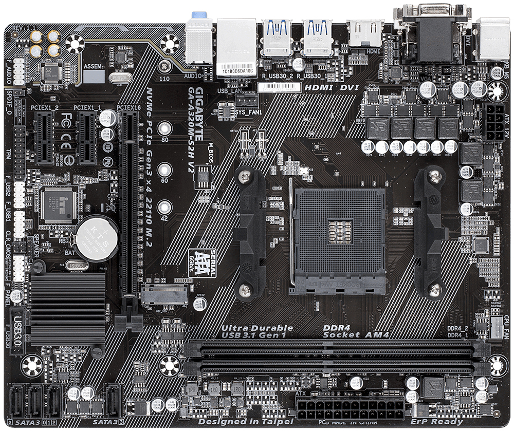 GIGABYTE GA-A320M-S2H V2 (rev. 1.1) – image 2