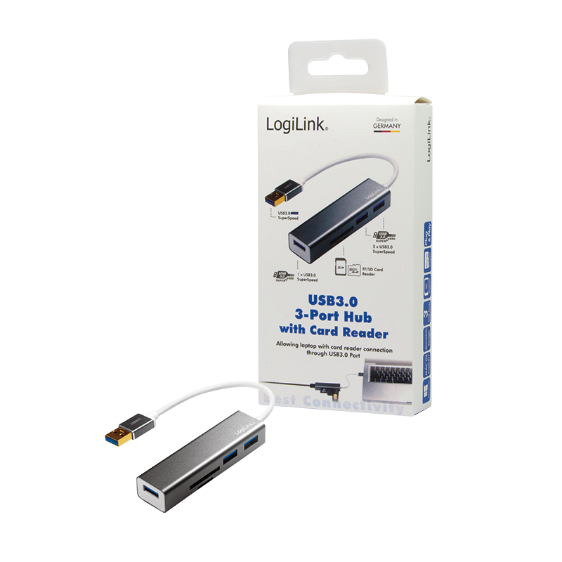 LogiLink UA0306 laptop dock/port replicator USB 3.2 Gen 1 (3.1 Gen 1) Type-A Silver, White – image 6