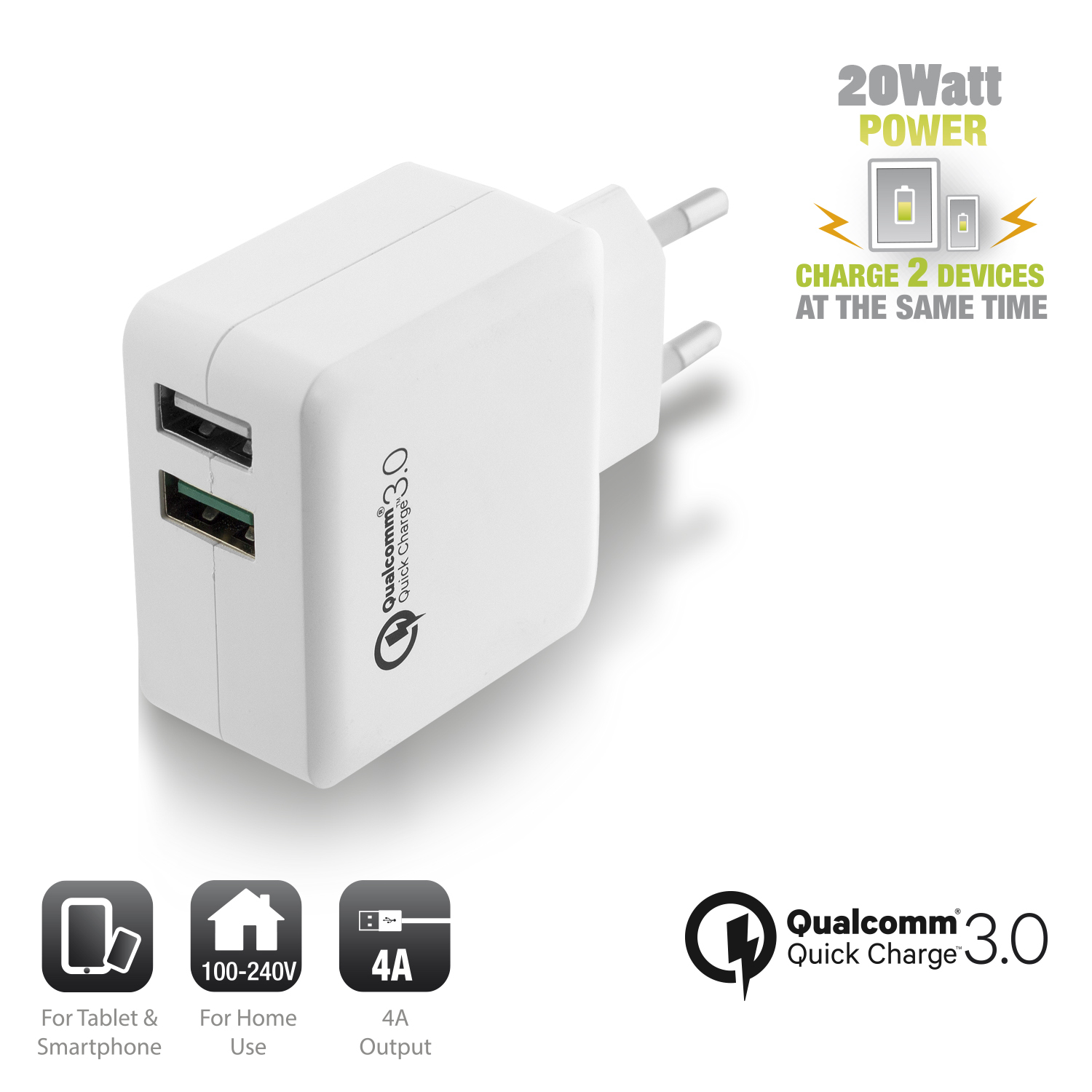 Ewent EW1233 mobile device charger Universal White AC Indoor – image 2