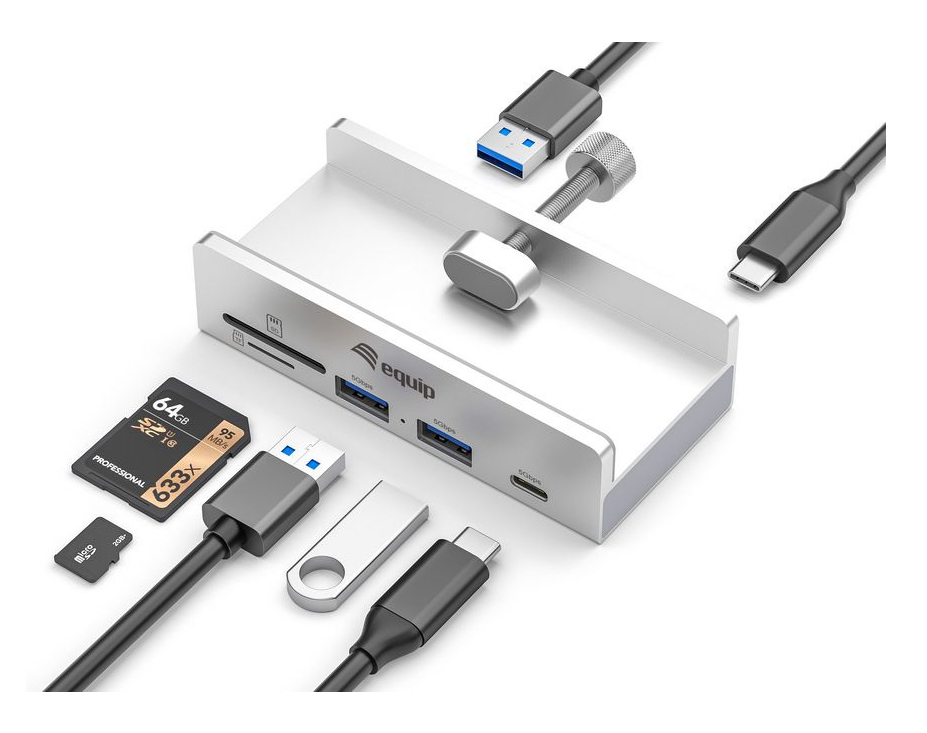 Equip 5-Port-Klemm USB-A3.2-Hub->2xUSB-A/SD/TF/USB-C   5Gbps HUBs