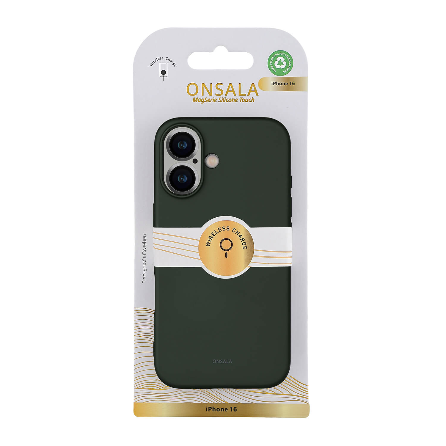 Onsala Phone Case with Silicone Feel Olive Green - iPhone 16 – image 2