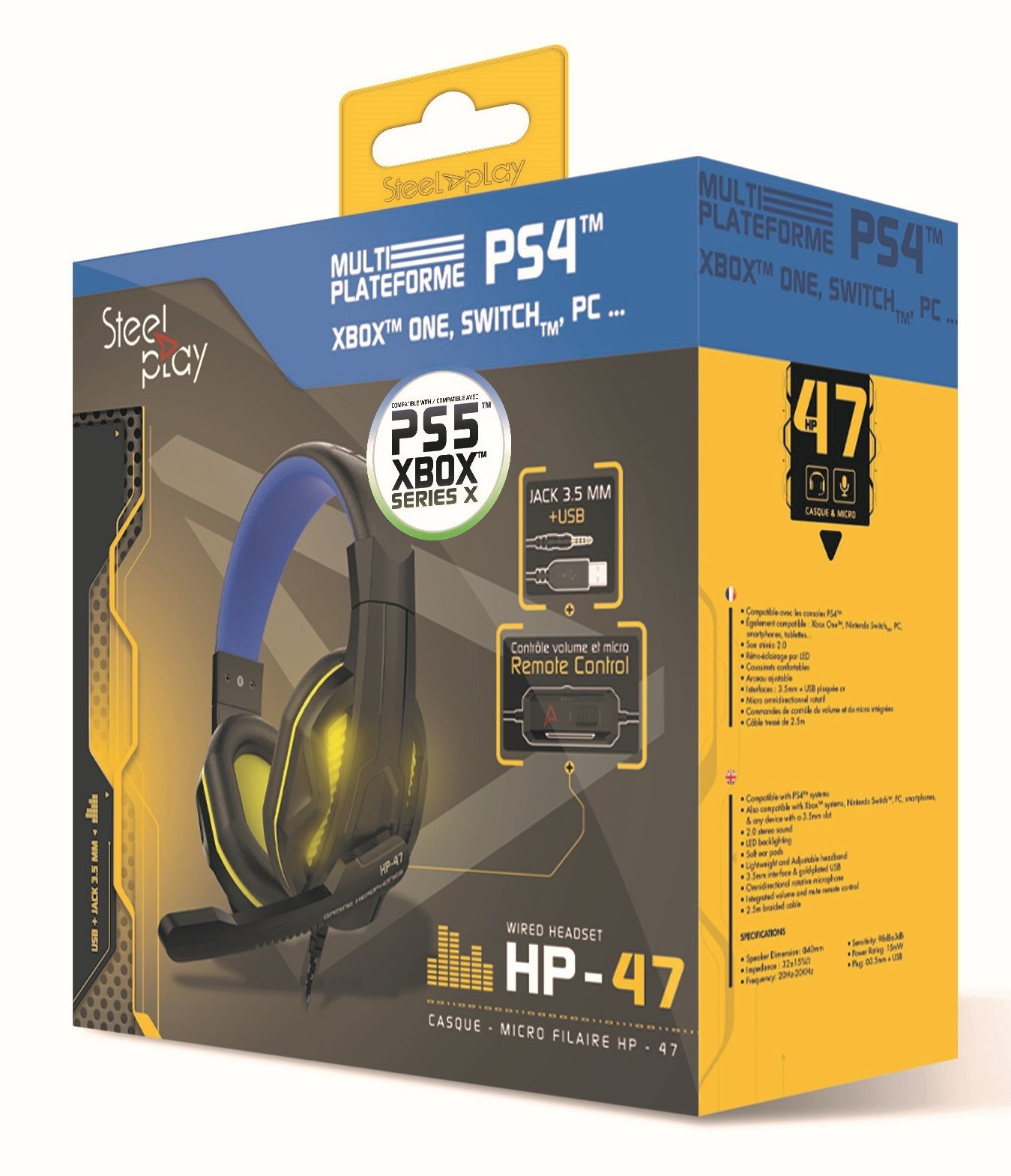 Steelplay HP47 Headset Wired Head-band Gaming Black, Yellow – image 3