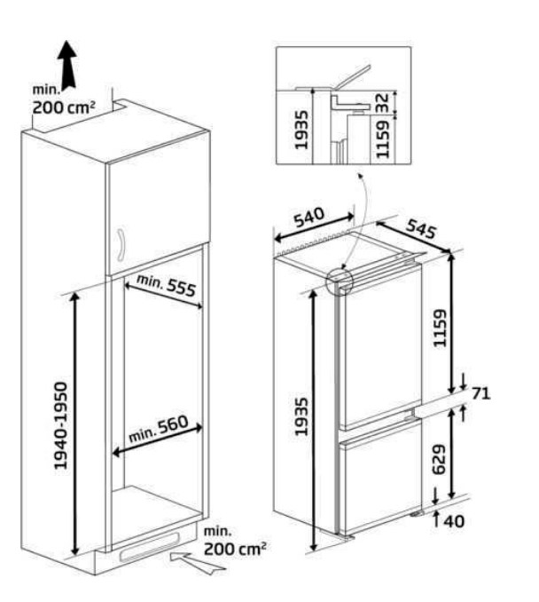 Beko BCSA306K2S fridge-freezer Built-in – image 2