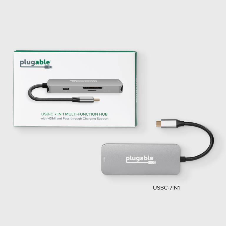 Plugable Technologies USB-C Hub 7-in-1, Driverless USB C Hub Compatible with Mac, Windows, Chromebook, USB4, Thunderbolt 4, and More (4K HDMI, 3 USB 3.0, SD & m – image 8