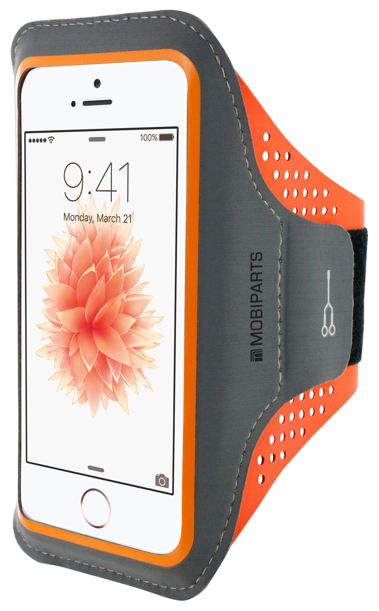 Mobiparts Comfort Fit Sport Armband Apple iPhone 5, iPhone 5S, iPhone SE Neon Orange – image 1