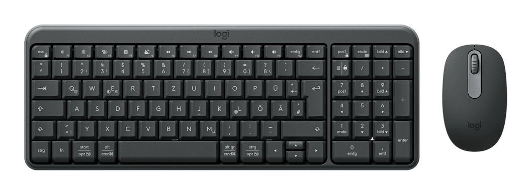 Logitech MK250 Compact Bluetooth Wireless Combo keyboard Mouse included Universal RF Wireless + Bluetooth QWERTZ German Graphite