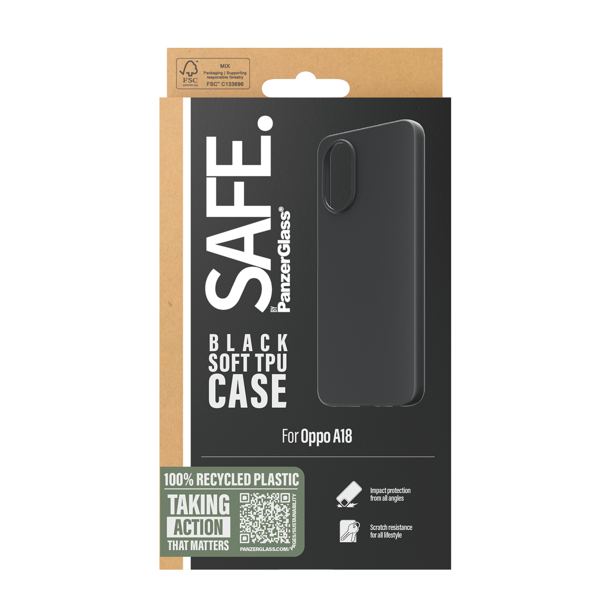 PanzerGlass SAFE. by PanzerGlass® TPU Case Black Oppo A18 – image 3