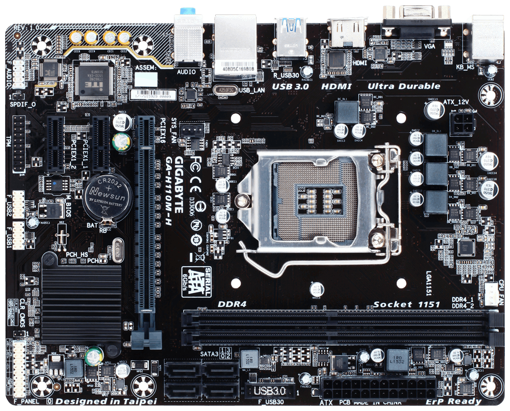 GIGABYTE GA-H110M-H motherboard Intel® H110 LGA 1151 (Socket H4) micro ATX – image 2