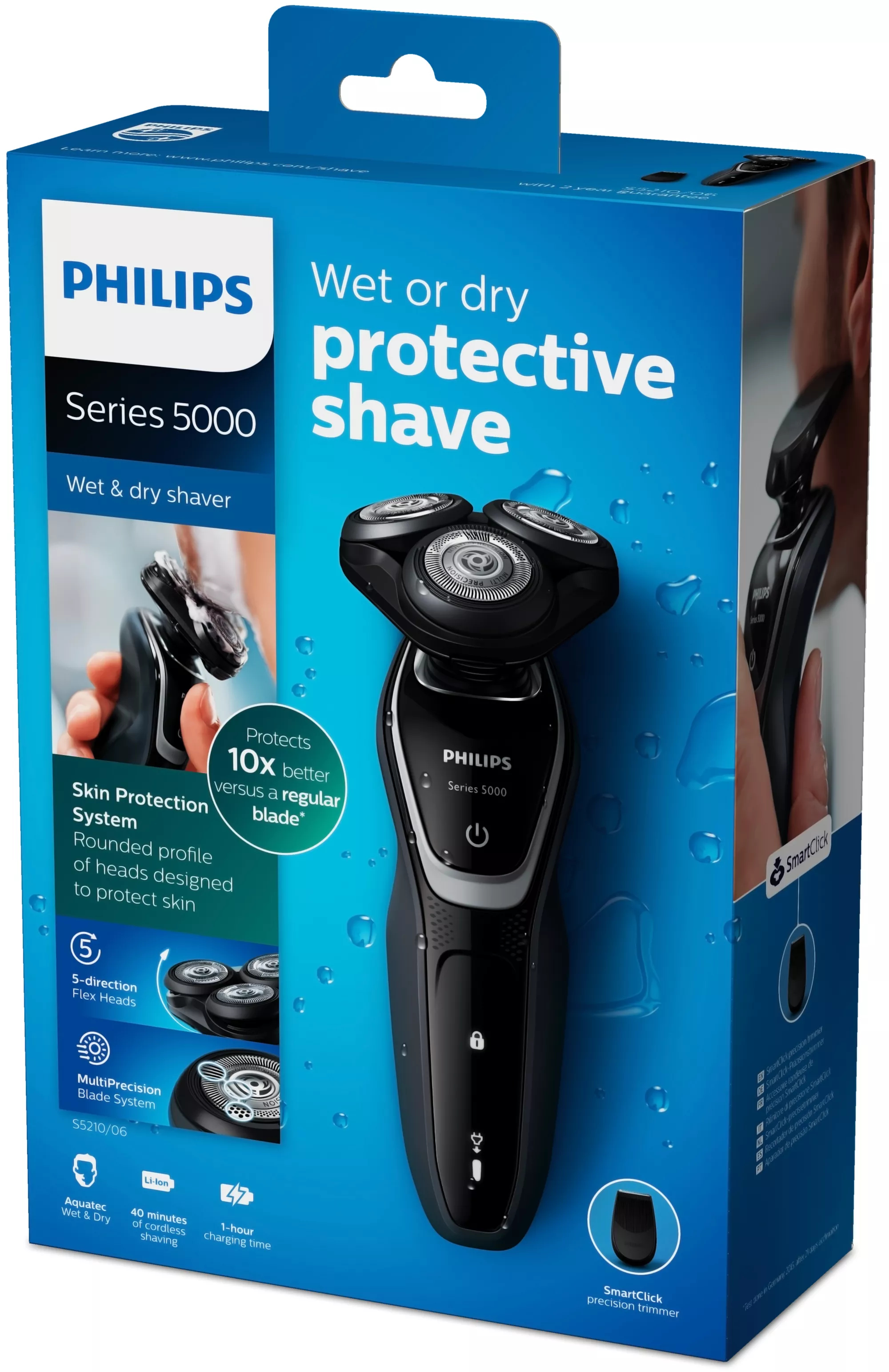 Philips SHAVER Series 5000 wet & dry electric shaver with precision trimmer S5210/06 – image 2