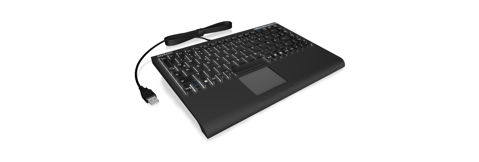 KeySonic ACK-540UEL keyboard USB German Black – image 2