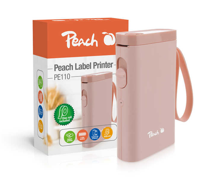 Peach PE110 stampante per etichette (CD) Termica diretta 203 x 203 DPI 60 mm/s Wireless Bluetooth