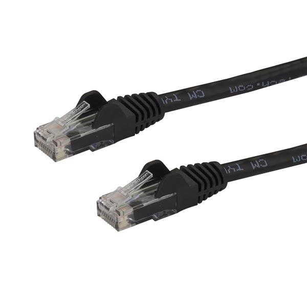 StarTech.com 100ft CAT6 Ethernet Cable, 10 Gigabit Snagless RJ45 650MHz 100W PoE Patch Cord, CAT 6 10GbE UTP Network Cable w/Strain Relief, Black, Wiring is UL Certified/TIA - Category 6 - 24AWG (N6PATCH100BK) - Patch cable - RJ-45 (M) to RJ-45 (M) - 30.5 m - UTP - CAT 6 - snagless - black - for P/N: IES101002SFP